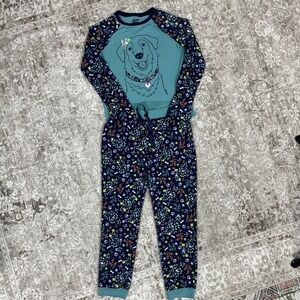 Lands End Dog Graphic Kids Pajama Set Unisex 10